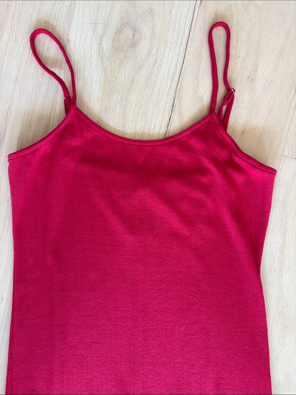 Anthropologie Sleeveless Pointelle Slip Maxi Dress in Deepened Red - Picture 4 of 7